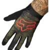 Par De Guantes Largos Fox Flexair Ascent Verde / Rojo